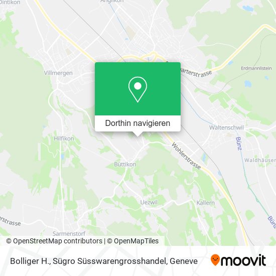 Bolliger H., Sügro Süsswarengrosshandel Karte