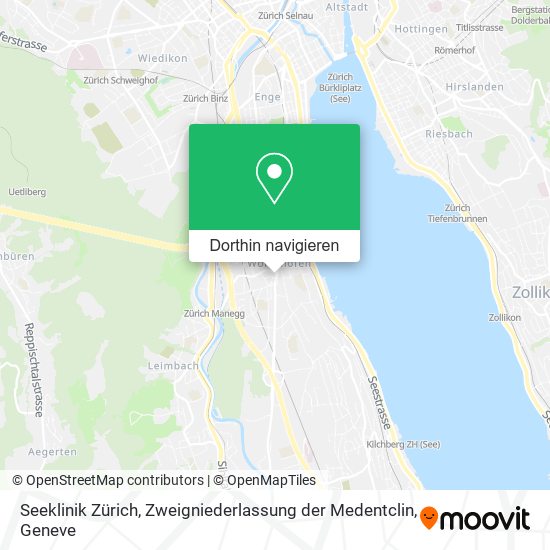 Seeklinik Zürich, Zweigniederlassung der Medentclin Karte