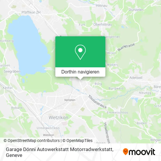 Garage Dönni Autowerkstatt Motorradwerkstatt Karte