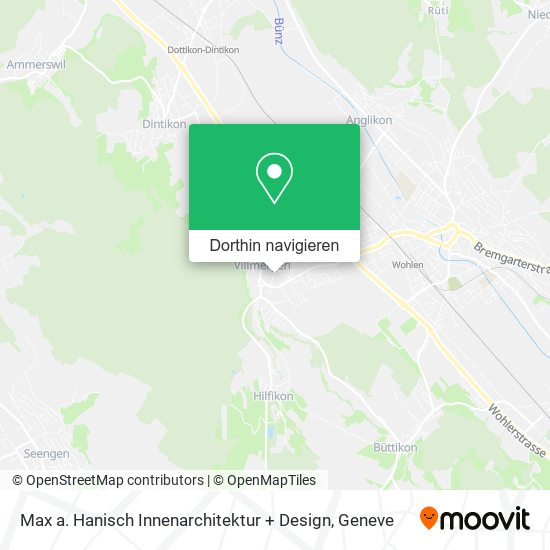 Max a. Hanisch Innenarchitektur + Design Karte
