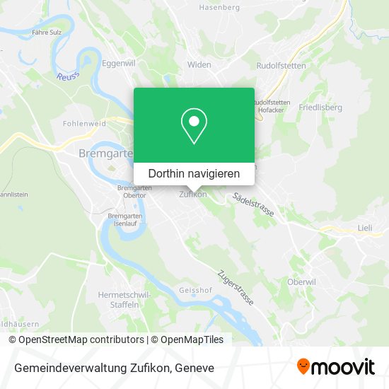 Gemeindeverwaltung Zufikon Karte