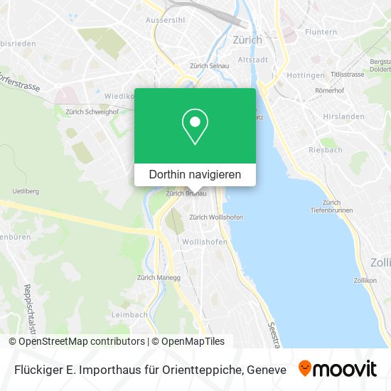 Flückiger E. Importhaus für Orientteppiche Karte
