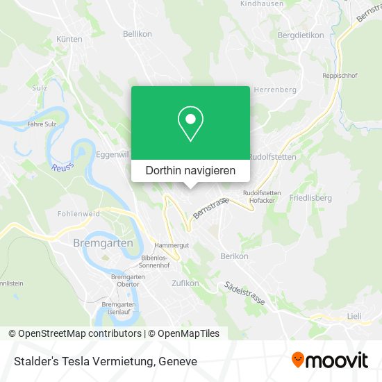 Stalder's Tesla Vermietung Karte