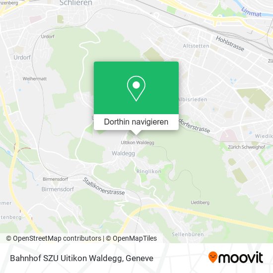 Bahnhof SZU Uitikon Waldegg Karte