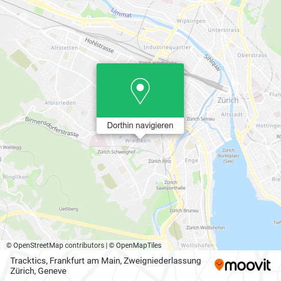 Tracktics, Frankfurt am Main, Zweigniederlassung Zürich Karte