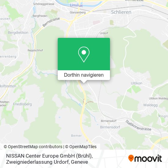 NISSAN Center Europe GmbH (Brühl), Zweigniederlassung Urdorf Karte