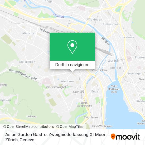 Asian Garden Gastro, Zweigniederlassung XI Muoi Zürich Karte