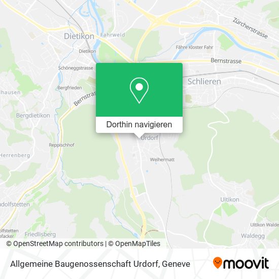 Allgemeine Baugenossenschaft Urdorf Karte