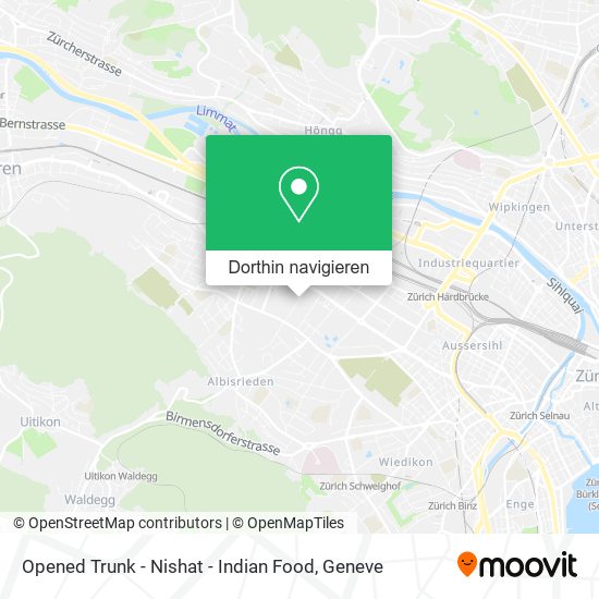Opened Trunk - Nishat - Indian Food Karte