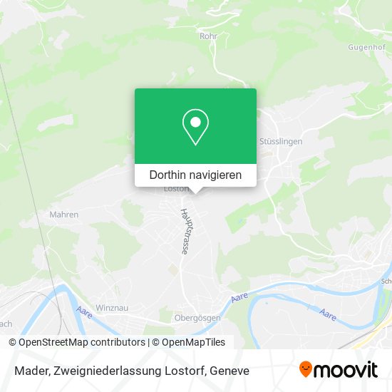 Mader, Zweigniederlassung Lostorf Karte