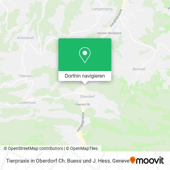 Tierpraxis in Oberdorf Ch. Buess und J. Hess Karte