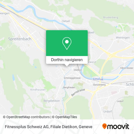 Fitnessplus Schweiz AG, Filiale Dietikon Karte