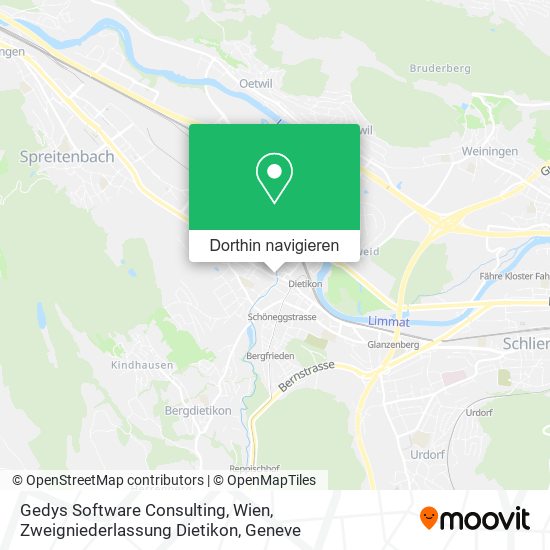 Gedys Software Consulting, Wien, Zweigniederlassung Dietikon Karte