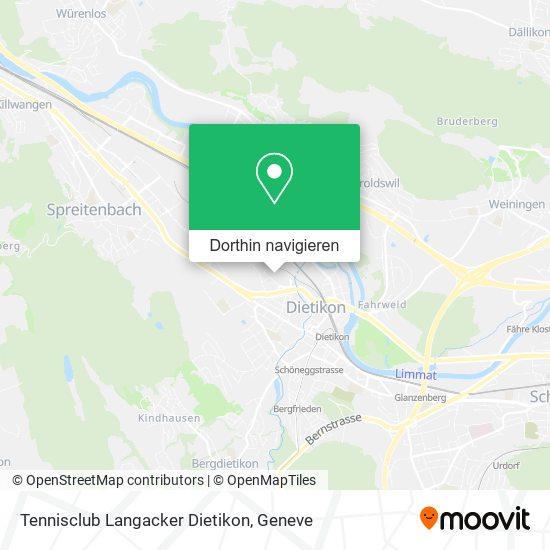 Tennisclub Langacker Dietikon Karte