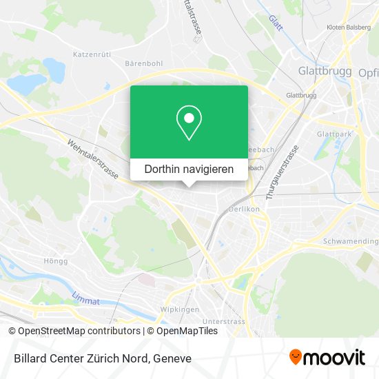 Billard Center Zürich Nord Karte