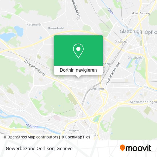 Gewerbezone Oerlikon Karte