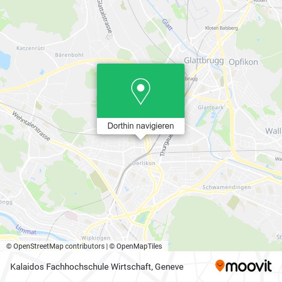 Kalaidos Fachhochschule Wirtschaft Karte