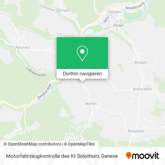 Motorfahrzeugkontrolle des Kt Solothurn Karte