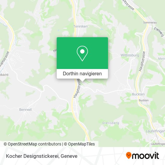 Kocher Designstickerei Karte