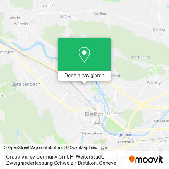 Grass Valley Germany GmbH, Weiterstadt, Zweigniederlassung Schweiz / Dietikon Karte