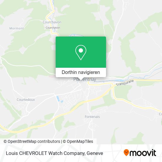 Louis CHEVROLET Watch Company Karte