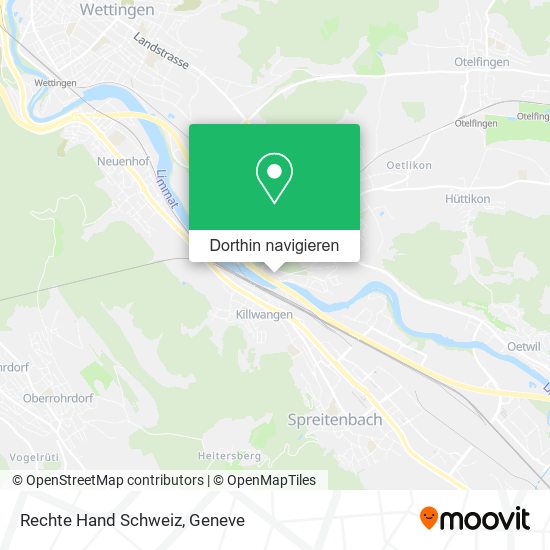 Rechte Hand Schweiz Karte
