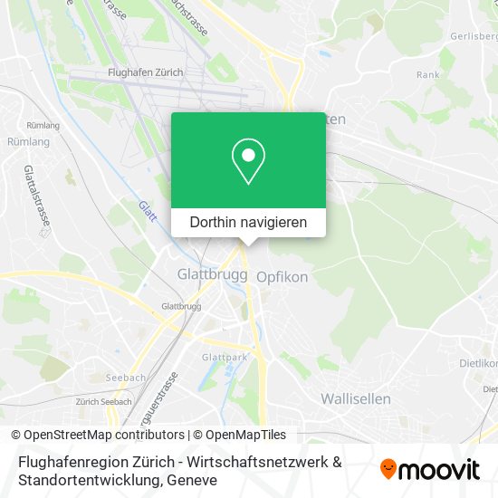 Flughafenregion Zürich - Wirtschaftsnetzwerk & Standortentwicklung Karte