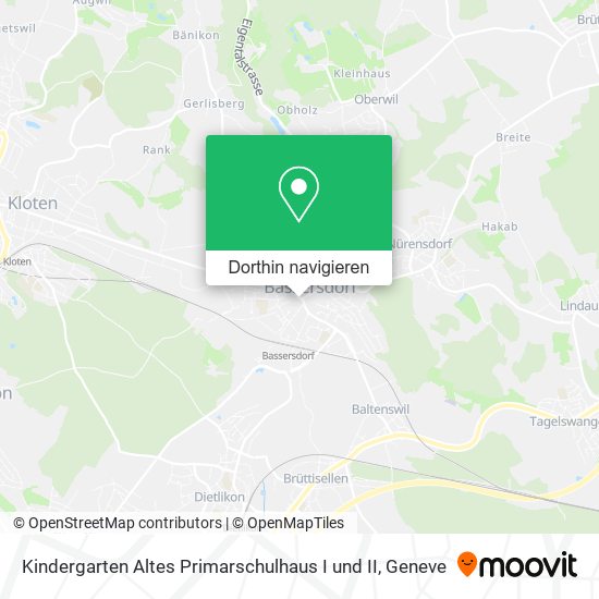 Kindergarten Altes Primarschulhaus I und II Karte