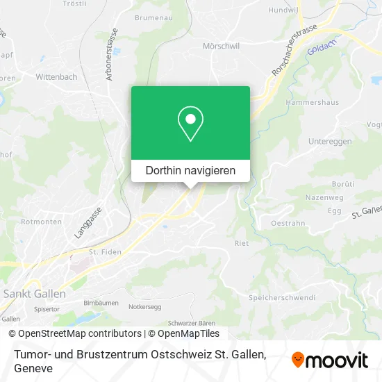 Tumor- und Brustzentrum Ostschweiz St. Gallen Karte