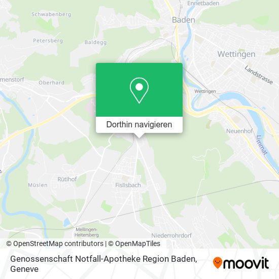 Genossenschaft Notfall-Apotheke Region Baden Karte