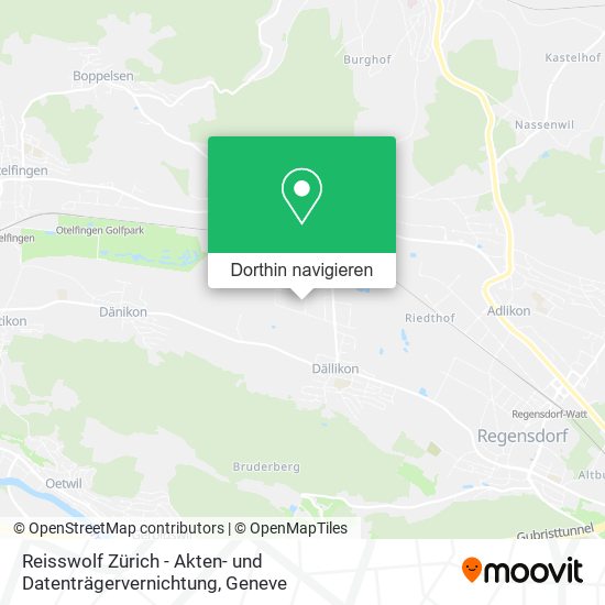 Reisswolf Zürich - Akten- und Datenträgervernichtung Karte