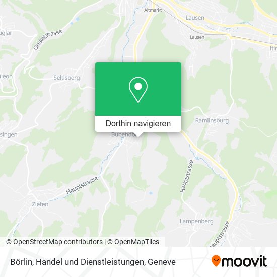 Börlin, Handel und Dienstleistungen Karte