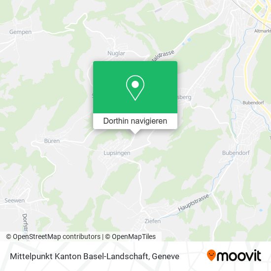 Mittelpunkt Kanton Basel-Landschaft Karte