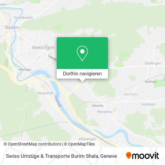 Swiss Umzüge & Transporte Burim Shala Karte