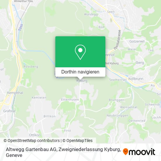 Altwegg Gartenbau AG, Zweigniederlassung Kyburg Karte