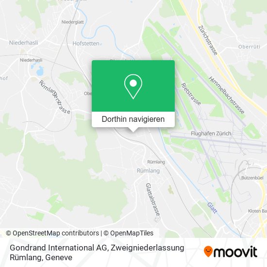 Gondrand International AG, Zweigniederlassung Rümlang Karte