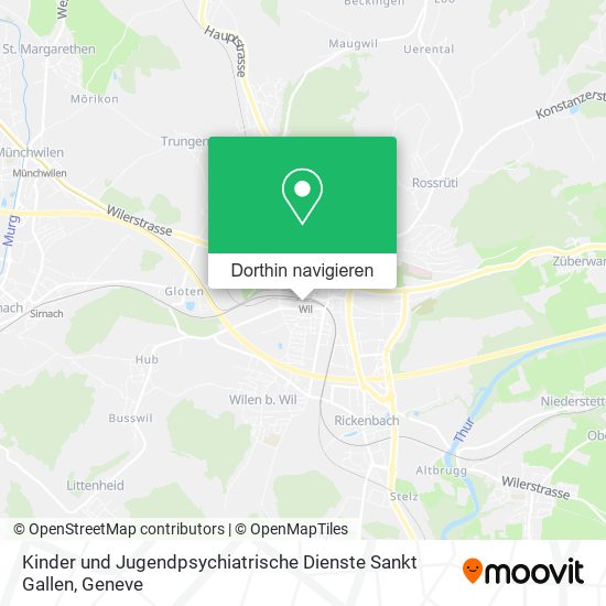 Kinder und Jugendpsychiatrische Dienste Sankt Gallen Karte