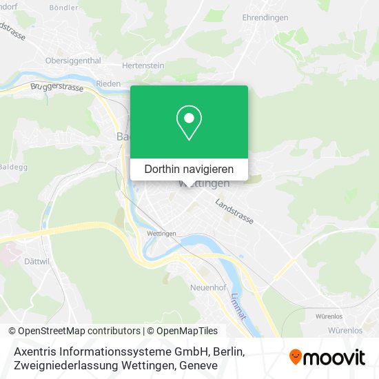 Axentris Informationssysteme GmbH, Berlin, Zweigniederlassung Wettingen Karte