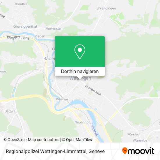 Regionalpolizei Wettingen-Limmattal Karte