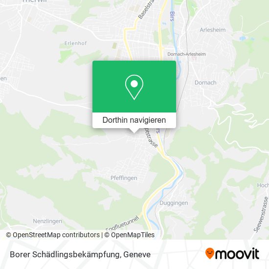 Borer Schädlingsbekämpfung Karte