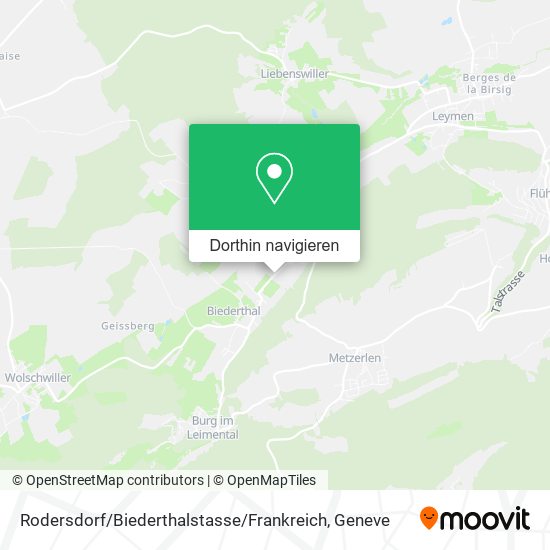 Rodersdorf / Biederthalstasse / Frankreich Karte