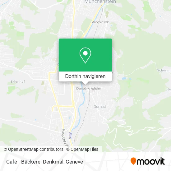 Café - Bäckerei Denkmal Karte