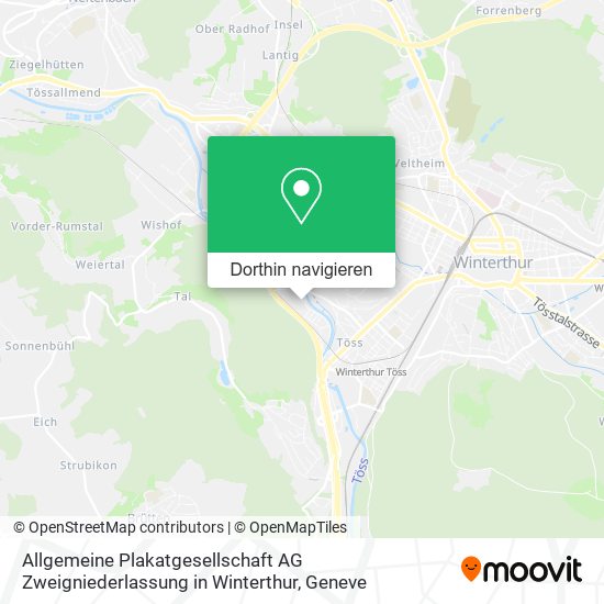 Allgemeine Plakatgesellschaft AG Zweigniederlassung in Winterthur Karte