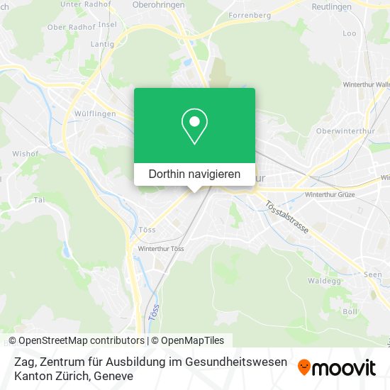 Zag, Zentrum für Ausbildung im Gesundheitswesen Kanton Zürich Karte