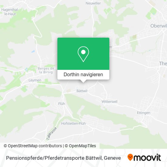 Pensionspferde / Pferdetransporte Bättwil Karte