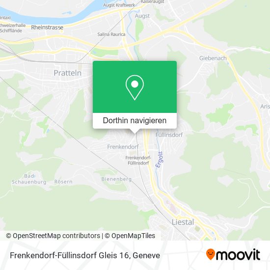 Frenkendorf-Füllinsdorf Gleis 16 Karte