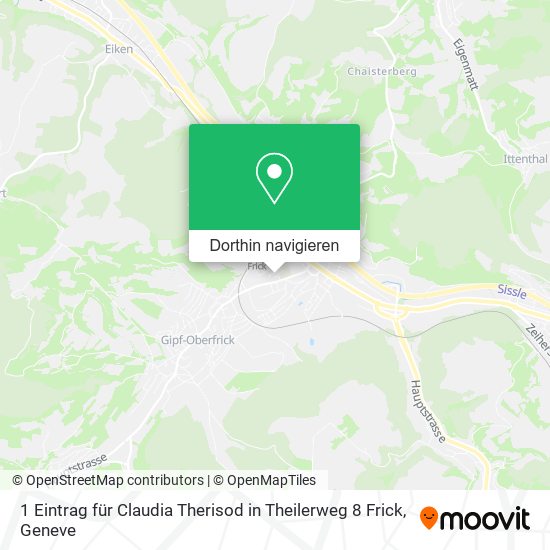 1 Eintrag für Claudia Therisod in Theilerweg 8 Frick Karte