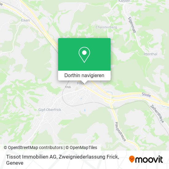 Tissot Immobilien AG, Zweigniederlassung Frick Karte