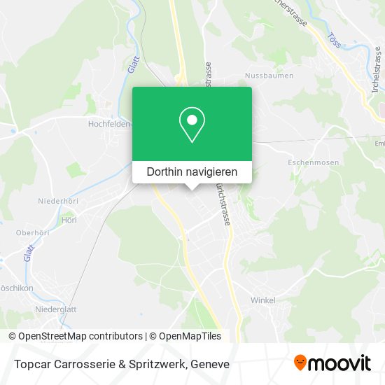 Topcar Carrosserie & Spritzwerk Karte