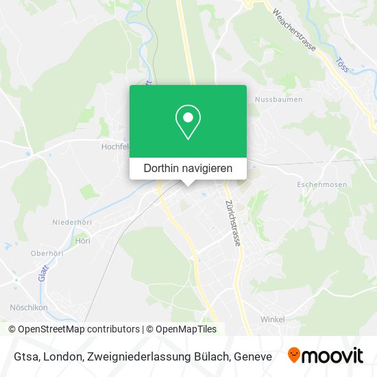 Gtsa, London, Zweigniederlassung Bülach Karte